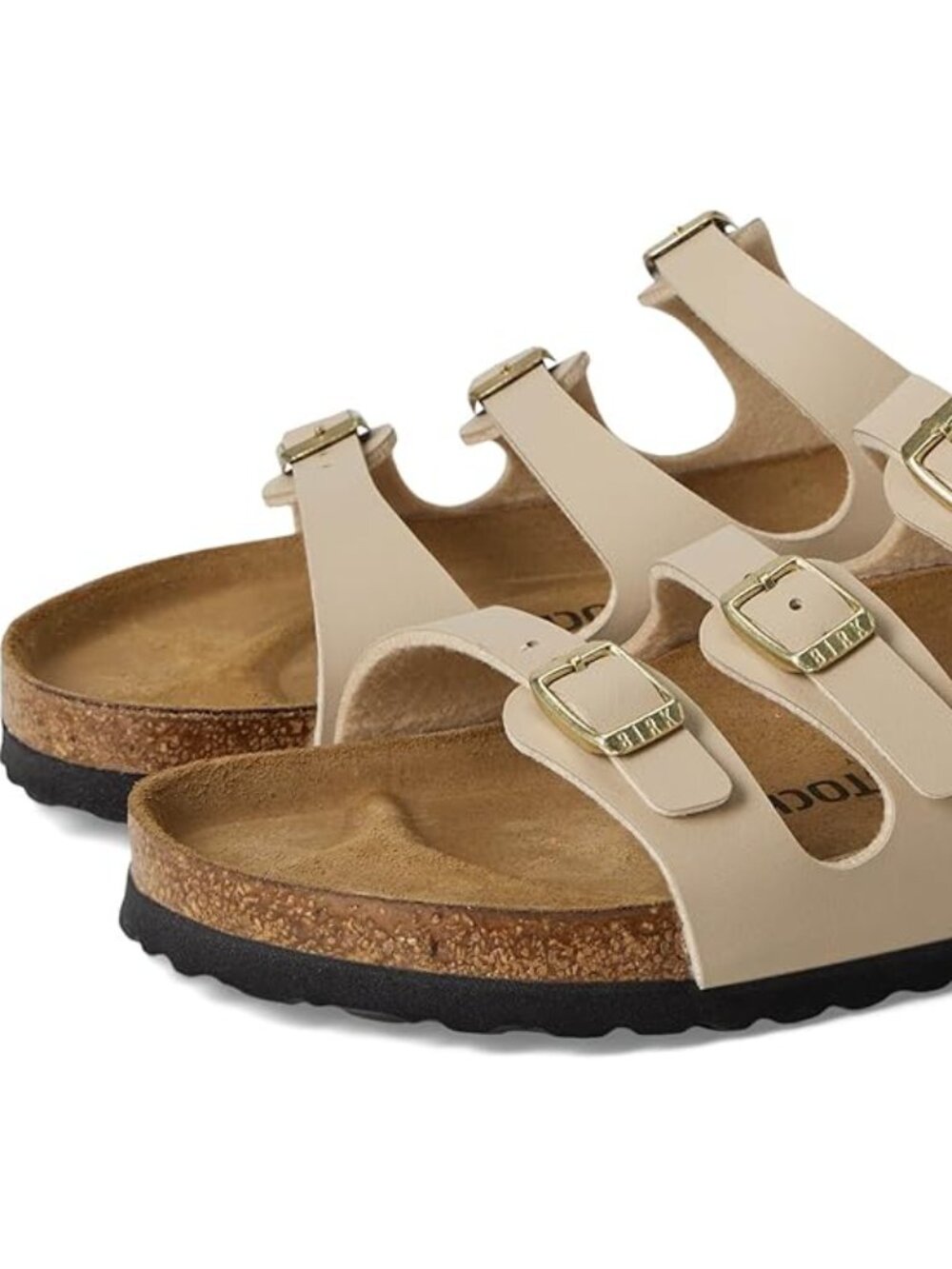 NEW Birkenstock FLORIDA Fresh Sandcastle Beige Tan Sandals 38 R Womens 7 to 7.5